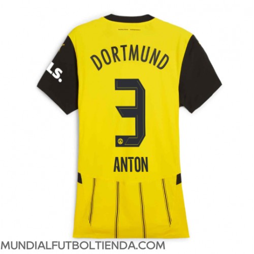 Camiseta Borussia Dortmund Waldemar Anton #3 Primera Equipación Replica 2024-25 para mujer mangas cortas